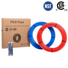 EFIELD 1/2-inch 150 ft Pex-b Pipe, NSF Certified For Potable Water, Hot/Cold Water, Blue & Red 2x 75 ft Rolls 150 FT Length forPlumbing and Heating Application with Pipe Cutter