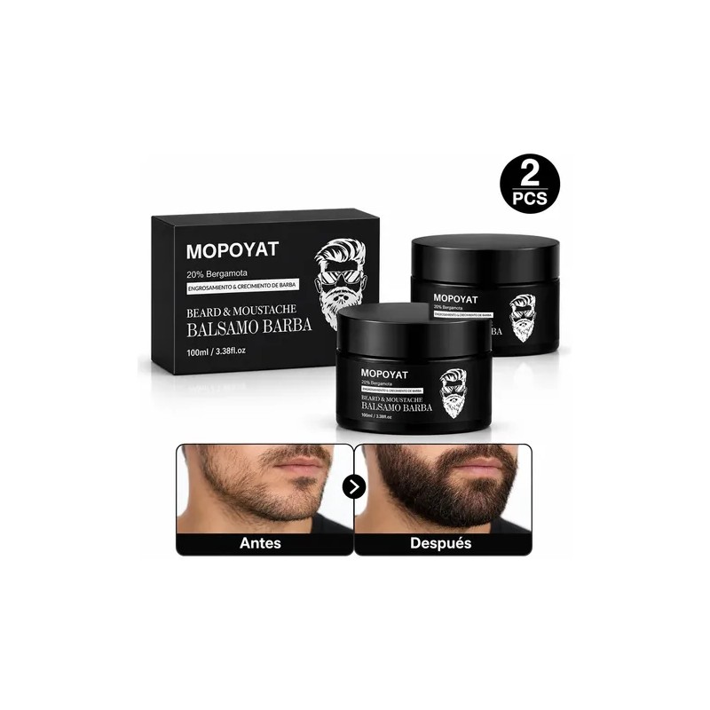 Kit 2 Unidades Balsamo Para Crecer La Barba Al 20%