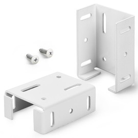 Heavy Duty 2-3/4 inches Rails Brackets Kit, White Alluminum Fence Bracket for Vinyl Fencing Panel to Post Connection, Metal Replacement for 2.75in Frail Plastic Brackets (White - Set 16)