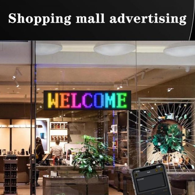 LED Car Sign Professional 13.7x4.0inch Thin Waterproof Scrolling Programmable Flexible