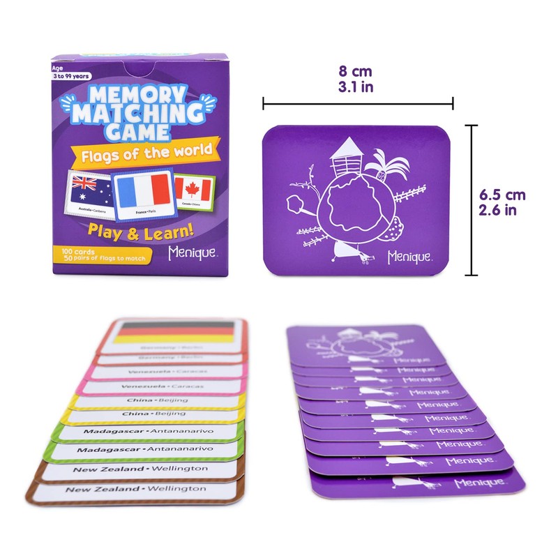 Menique. Juego de Memoria Banderas del Mundo en Inglés. Memory