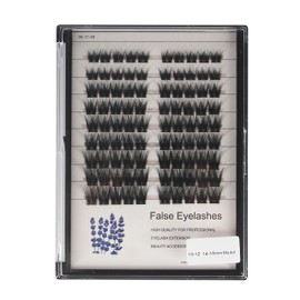 Hannahool Wide Stem Cluster DIY Eye Lashes Extensions Mixed 10-12-14-16mm/14-16-18mm Individual False Eyelashes D Curl Dramatic Volume Eyelashes (Mixed 10-12-14-16mm)