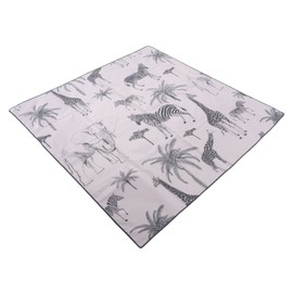 Foldable Play Mat, Animal Pattern 130 x 130 cm / 51.2 x 51.2 Inch Baby Crawling Mat, Foldable Portable Baby Belly Mat for Indoor and Outdoor Use