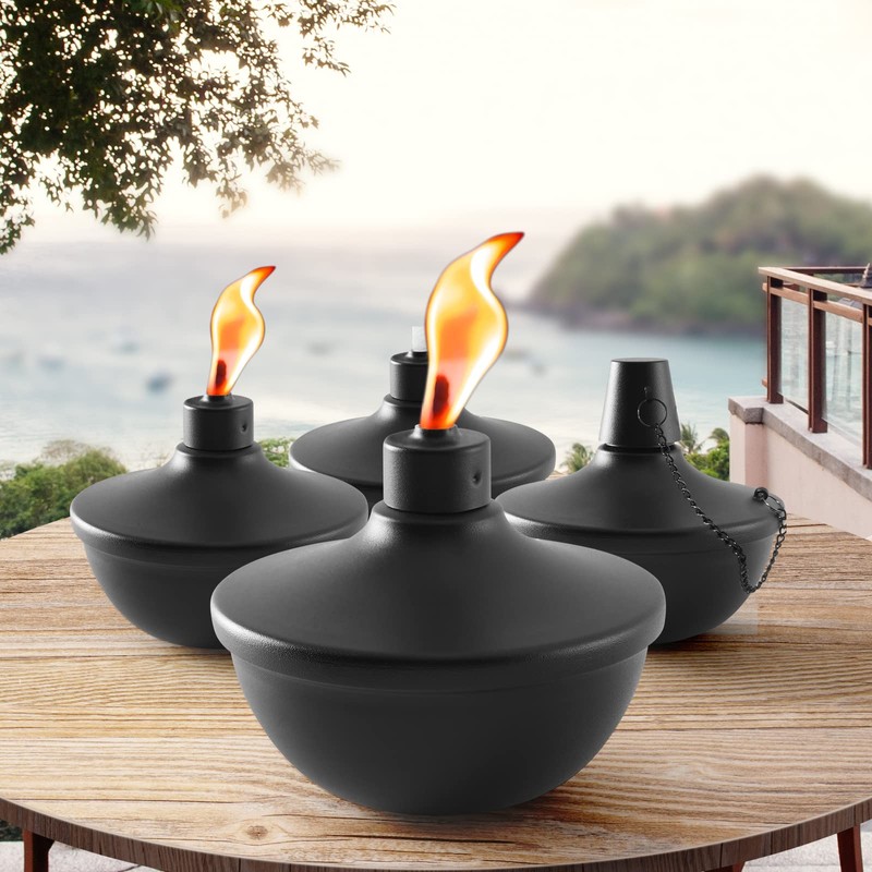 SNOGSWOG 6 Pack Metal Table Top Torches, 22oz Citronella Torches