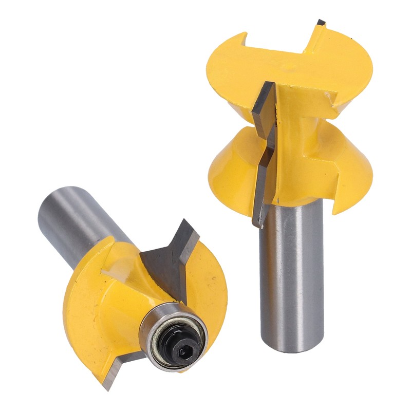 2Pcs Tongue Groove Router Bit 120° with Edge Banding Woodworking