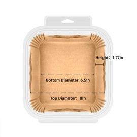 Parchment Paper, OOTDAY 100Pcs Square Air Fryer Liners Disposable, Cooking Non-Stick air fryer accessories, Frying Pan, Oil-proof Air Fryers for 2-4 QT Air Fryer Baking Roasting Microwave(6.5")