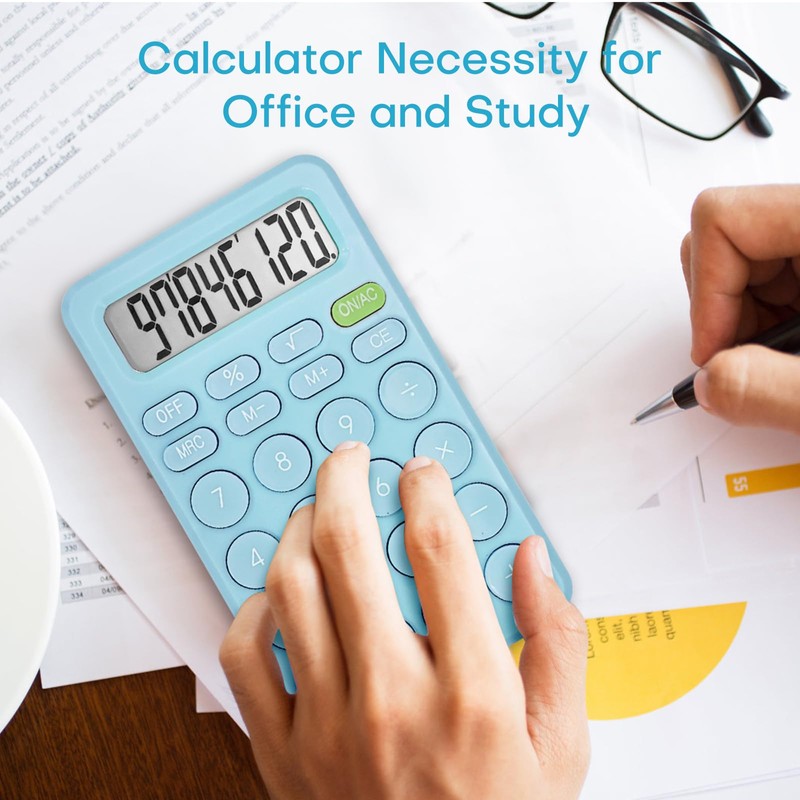 Basic Cute Calculator Four Function for Teachers Students Basics Office,