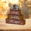 Smile Thanksgiving Decor Indoor Wooden Block Signs, Thankful Grateful Turkey