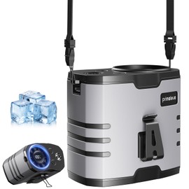 Primelove Portable Waist Fan 10000mAh Rechargeable, Clip on Belt Fan With 10 Speeds 9500PRM Strong Airflow, Hands-Free Hanging Neck Fan, Long-Lasting Cooling for Camping, Hiking, Outdoor,Jobsite,Grey