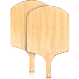 Bokon 2 Pack Wooden Pizza Peel, 16 x 14 Inch Large Pizza Paddle Set with 8 Inch Wooden Handle for Oven, Stone, Pan or Grill, Spatula for Baking Bread and Cake - Indoor & Outdoor