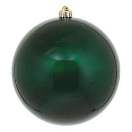 Vickerman 8" Midnight Green Candy Ball Ornament.