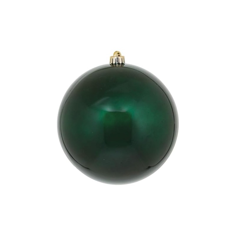 Vickerman 8" Midnight Green Candy Ball Ornament.