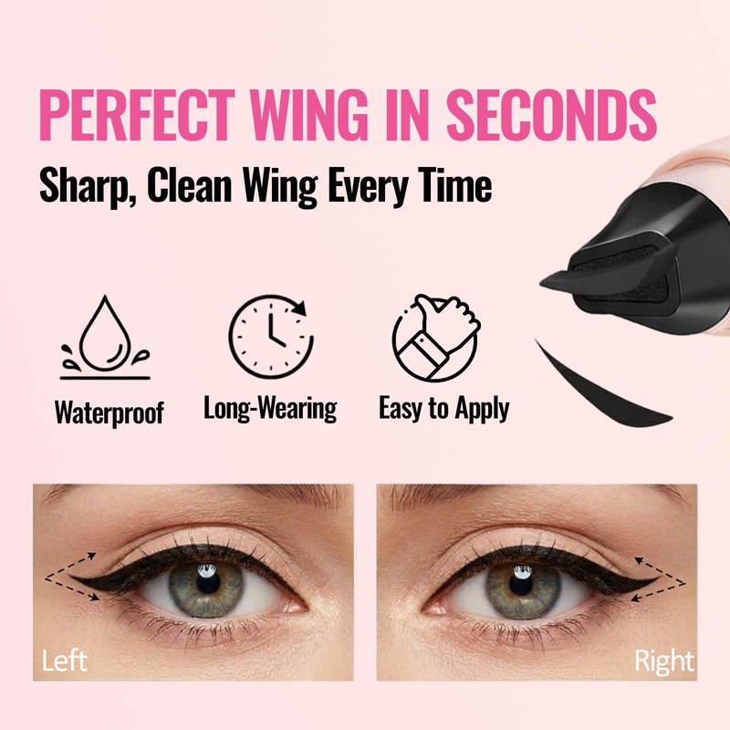 Erinde Winged Eyeliner Stamp Pen, Dual Head Rotating Eyeliner Stamp