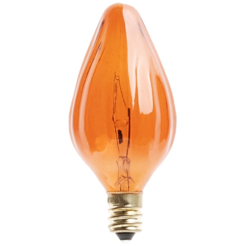 Satco S3374 120V Candelabra Base 25-Watt F10 Light Bulb, Amber