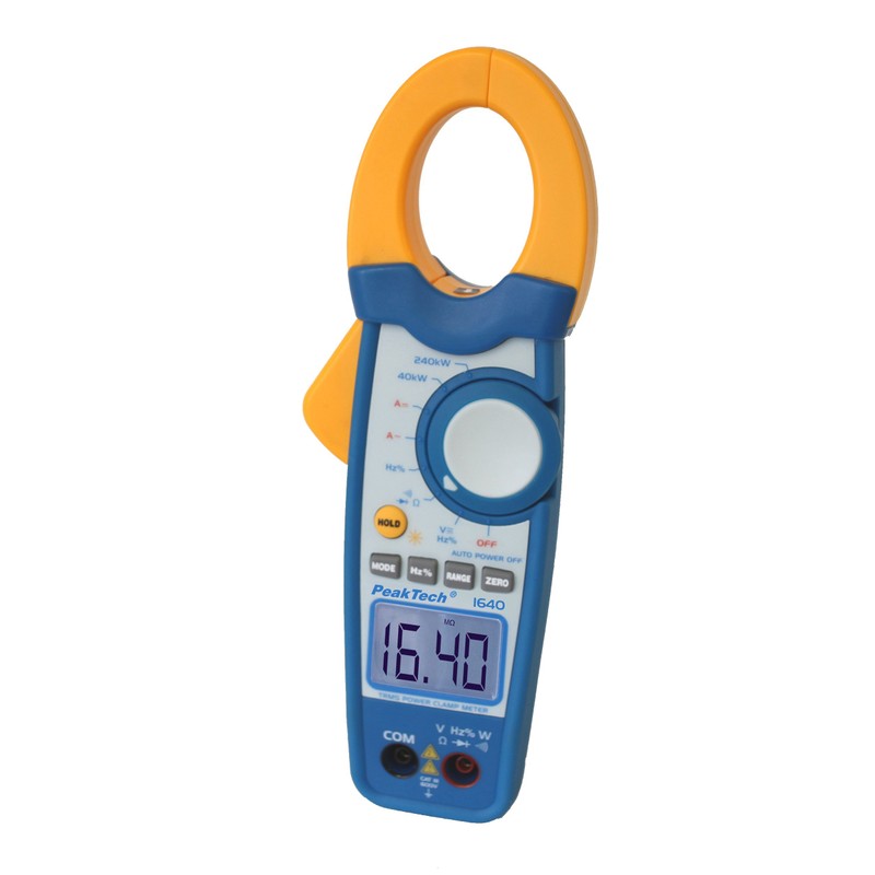 Peaktech true RMS power clamp multimeter, 1000A/240kW with voltage tester/diode