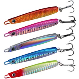 THKFISH Pirk 5 Pieces Bait Vertical Metal Fish Metal Pirk for Cod Fishing (Pirk 5 Pieces Bait, 30 g)
