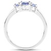 Bonyak Jewelry Genuine Oval Tanzanite Ring in Sterling Silver -