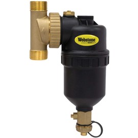 Webstone Magnetic Boiler Filter Body, Brass, Plumbing Hardware, Filter, 12,000 Gauss Magnet, Diverter Requires (2) G1 Union Fittings (Sold Separately), Includes Service Tool