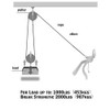 XSTRAP STANDARD Heavy-Duty 2,000LB 50 Feet Reflective Rope Hoist Pulley