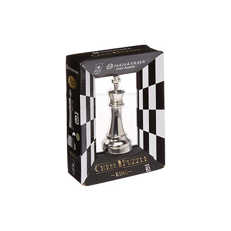 BePuzzled Hanayama Metal Cast King Chesspiece Puzzle Find Lucky Coins,