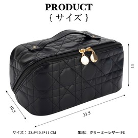 Neoviva Makeup Pouch, Small Items, Pouch, Cosmetics Pouch, Large Capacity, Makeup Pouch, Travel, Cosmetic Storage Bag, Waterproof, Lightweight, Cosmetic Case, Cosmetic Bag, Multifunctional, Cute, black