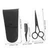 Hemoton 3pcs Mustache and Eyebrow Trimming Scissors Set Stainless Steel
