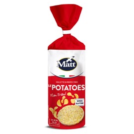 Matt, Le Potatoes, Gallette di Patate e Mais, Non Fritte, Senza Olio, Senza Glutine, Senza Lievito, Snack Stuzzicante e Alternativo a Basso Contenuto di Grassi, Confezione da 100 g
