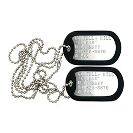 Bill Cougar Cortell Stainless Steel Military Dog Tag Set Costume