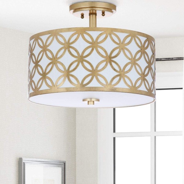 Safavieh Collection Cecily Leaf Trellis 3 15" Flush Mount Light,