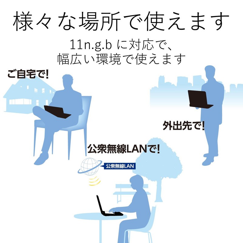 エレコム Wi-Fi 無線LAN 子機 150Mbps 11n/g/b 2.4GHz専用 USB2.0 コンパクトモデル ブラック
