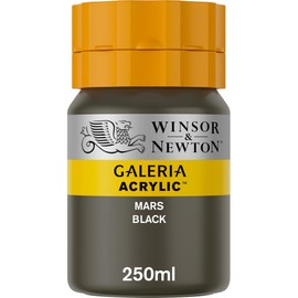 Winsor & Newton Series 1 250ml Bottle Galeria Acrylic Colour with Nozzle Cap - Mars Black