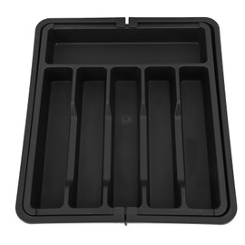Expandable Utensil Organizer Convenient Storage Space Saving Cutlery Tray Holder Storage Divider for Kitchen Drawer Black