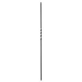 Iron Staircase/Railing Baluster - Single Twist 1/2" Bar (Set of 10) Satin Black Hollow- Square Wrought Iron Twist and Basket Stair Baluster Spindle SP9001TB-SB