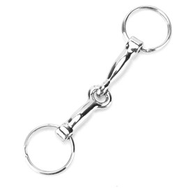 Zerodis Horse Bit Keychain, Zinc Alloy Pelham Bit Key Fob Single Connector Horse Bit Knot Durable Round Keyring for Horse Lovers