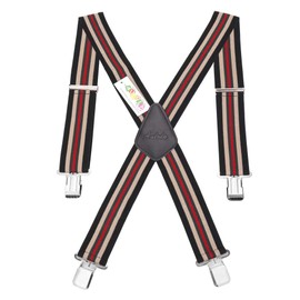 Aulola Men Braces Suspenders Durable 50mm Elastic Thick Adjustable X Shape Men Trouser Braces Suspenders Belts with a Very Strong Clips