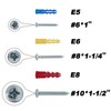 T.K.Excellent Plastic Self Drilling Drywall Ribbed Anchors with Screws Assortment
