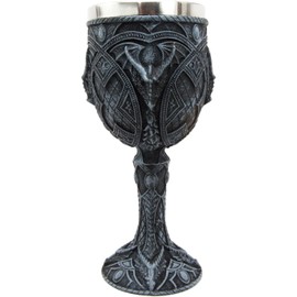 Ebros Ancient Celtic Gothic Knotwork Arachnid Spider Dragon Wine Goblet Chalice Cup 6oz Gothic Dungeons And Dragons Medieval Elixir Of Life Party Prop Decor