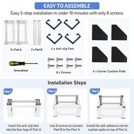 blskby 28''W Washer and Dryer Pedestals - 12.6" Height Heavy Duty Metal Laundry Pedestals for Washer and Dryer, Easy Install Risers for Washer and Dryer, White