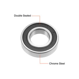 sourcing map 6901-2rs Deep Groove Ball Bearing 12x24x6mm Double Sealed Abec-3 Bearings 2-pack
