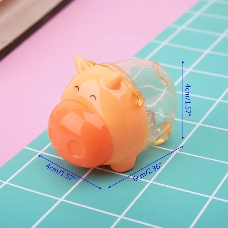Papelería Laxia Kit 4 Pz De Sacapuntas Cerdito Puerquito Kawaii
