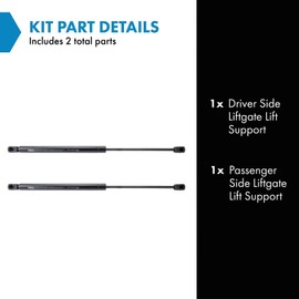 TRQ Driver & Passenger Side Liftgate Lift Support Shock Strut Set Compatible with 2010-2013 Kia Soul