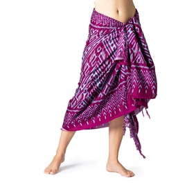 PANASIAM Kiowa Sarong - Lunghi, Large Beach Towel, Pareo, Hip Scarf, Wrap Skirt, Bikini Throw - Unisex Women Men - Sauna, Holiday - 100% Viscose, purple, XL