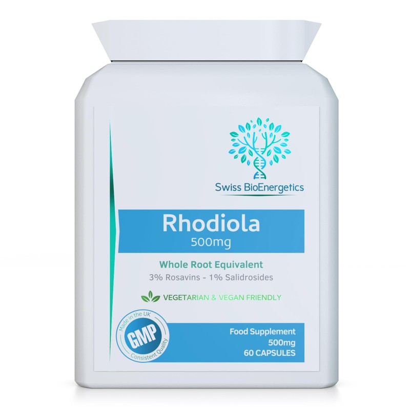 Rhodiola 500mg (3% Rosavins - 1% Salidrosides) Whole Root Equivalent