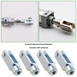 Be In Your Mind 4Pcs M6 Clevis Fork Long with Spring Pin Right Hand Thread Air Cylinder Rod Clevis End Female Thread Y Connector 43mm Length