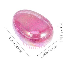 Healvian 2pcs Glitter Egg Shape Detangling Massage Hair Brush for Long Hair Portable Anti-static Comb for Travel Daily Use for Scalp Relief and Relaxation
