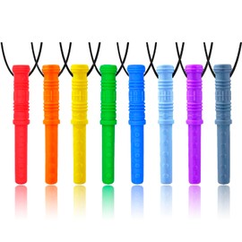 GNAWRISHING sensorische Kauhalsbänder für autistische Kinder, Mädchen, Jungen, ADHS, Kleinkinder, Erwachsene, 8 Stück (zylindrische Form)