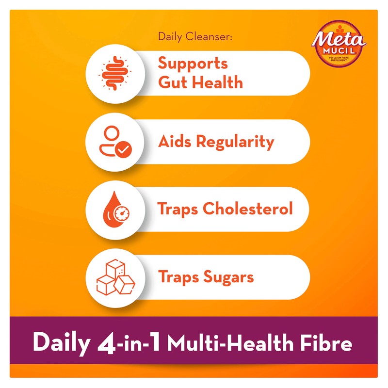 Metamucil Daily Fibre Supplement Smooth Orange, 114 Doses, 673g