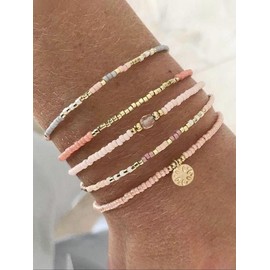 Mixed Color Beaded Bracelet, Fashionable Jewelry for Women & Girls, Casual All-match Accessories for Party, Daily Clothing Decor, Valentine's Day, Gift