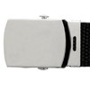 Silver Chrome Buckle Black Adjustable Canvas Web Belt With Metal