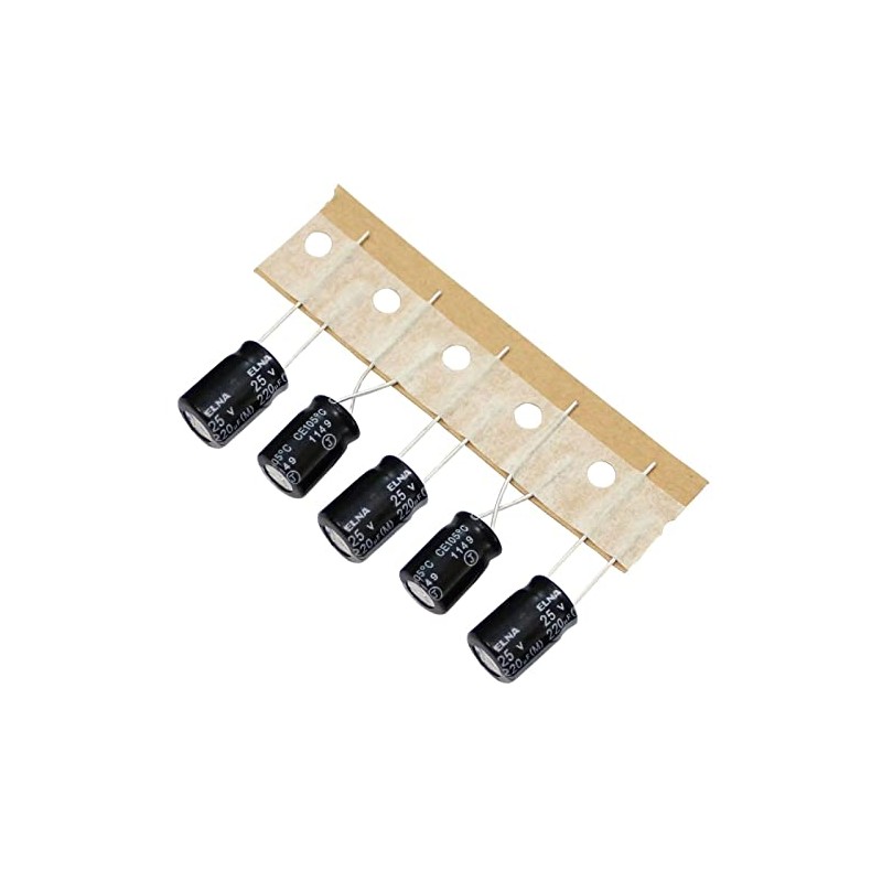 20x Elko Capacitor Radial 220µF 25V Electrolytic Capacitor up to